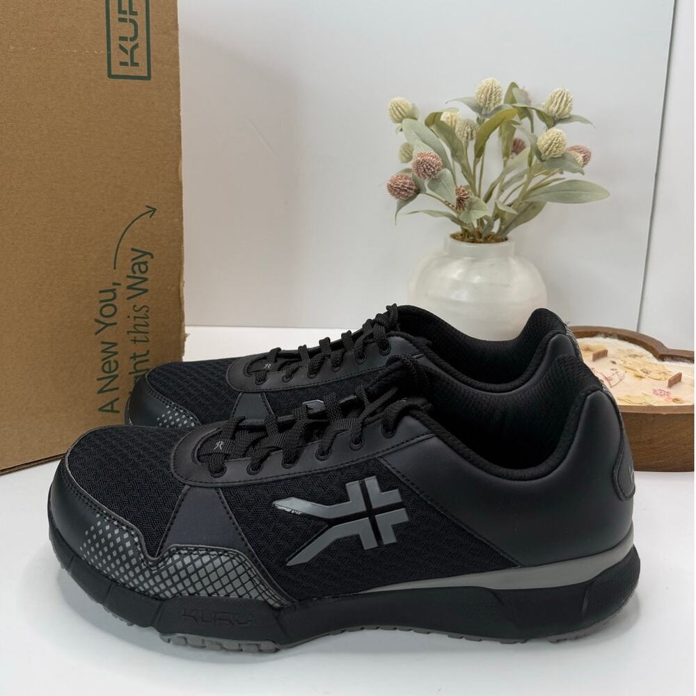 Kuru Quantum 2.0 Walking Comfort Sneaker Jet Black/Charcoal Men 13 Wide NWB